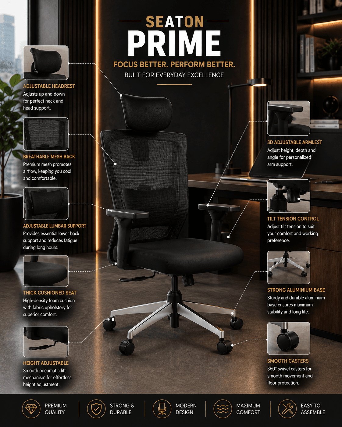 Alpine White Mesh Chair 2