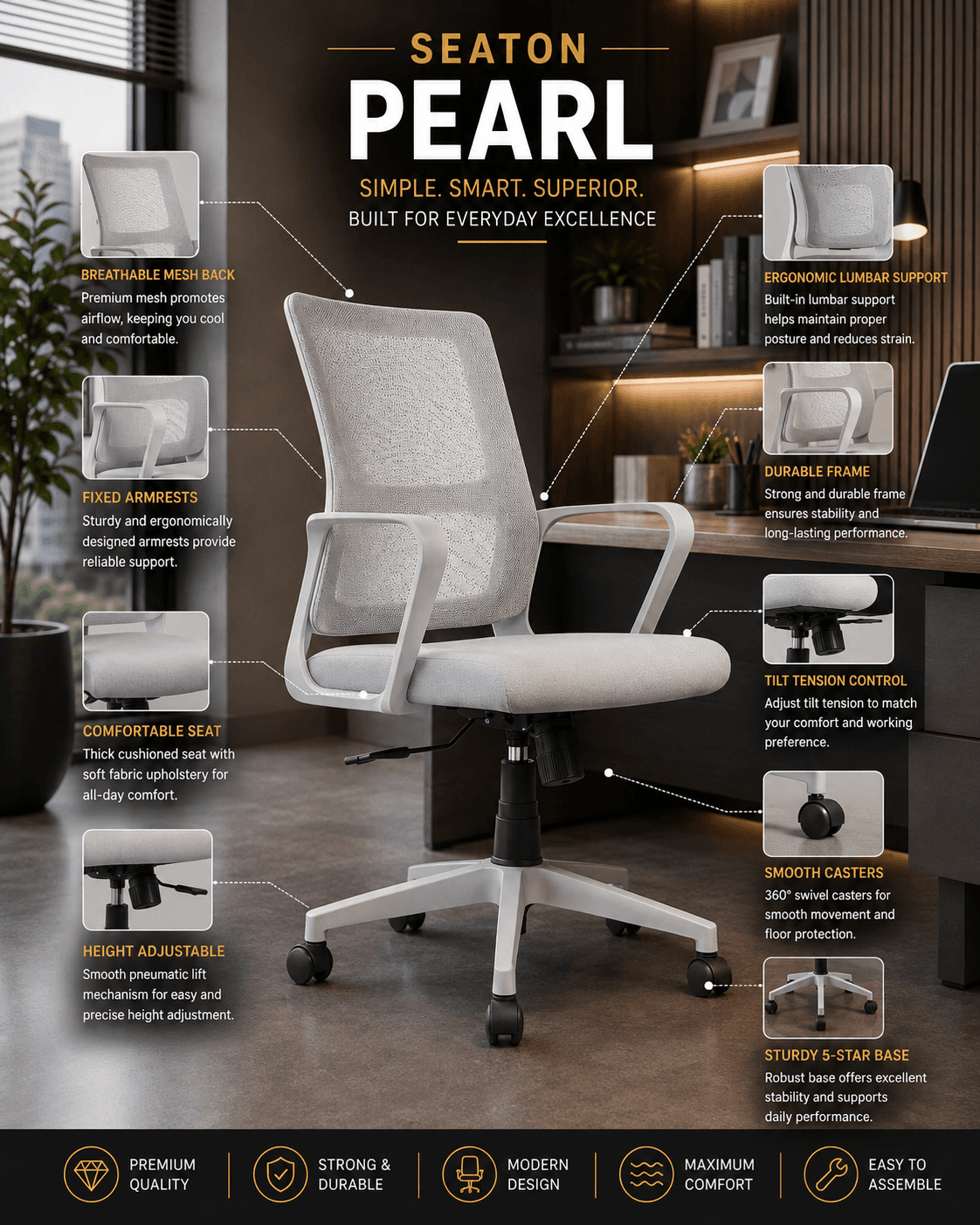 Onyx Black Mesh Chair 2