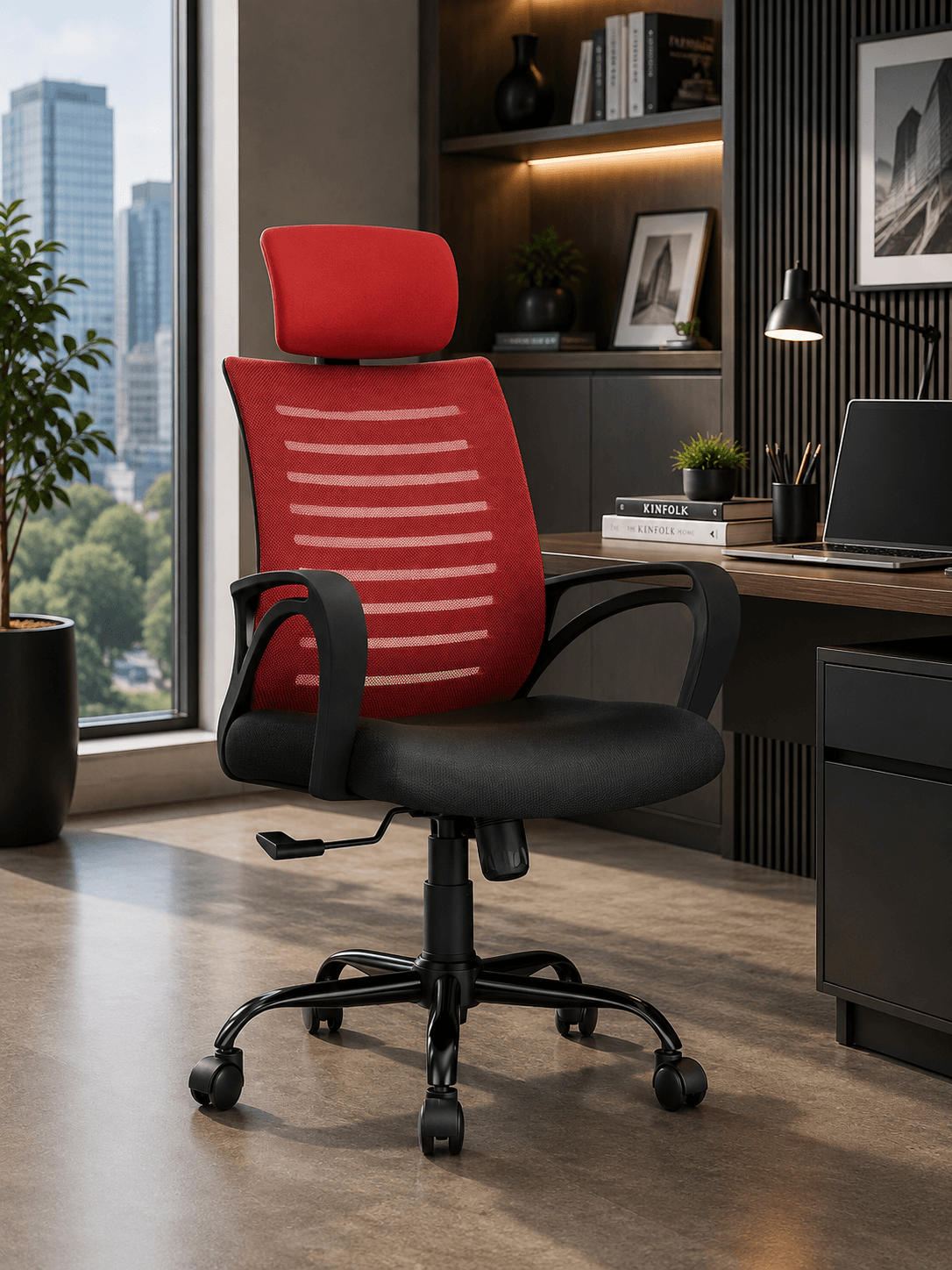 Crimson Red Mesh Chair