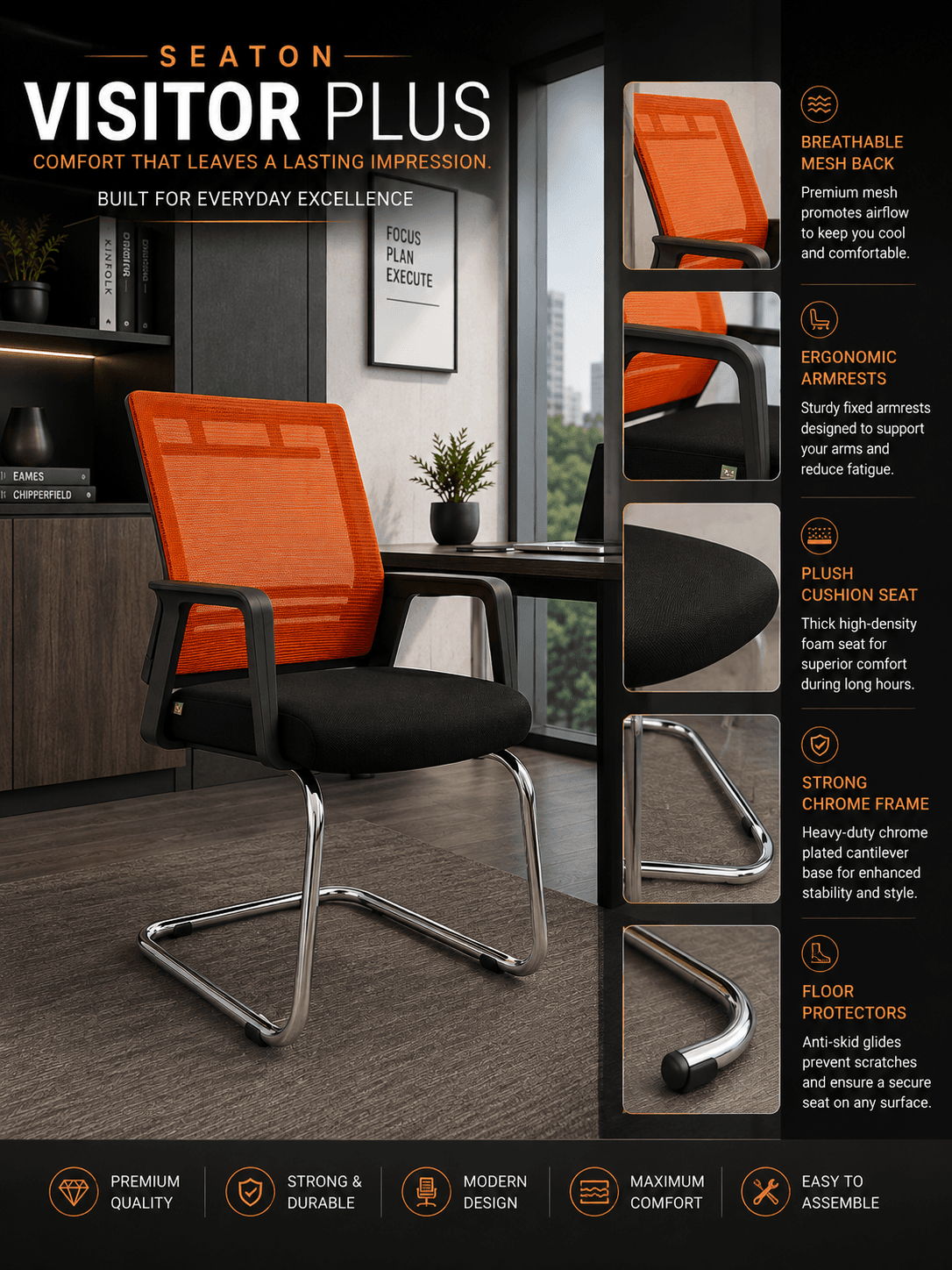 Orange Visitor Chair 2