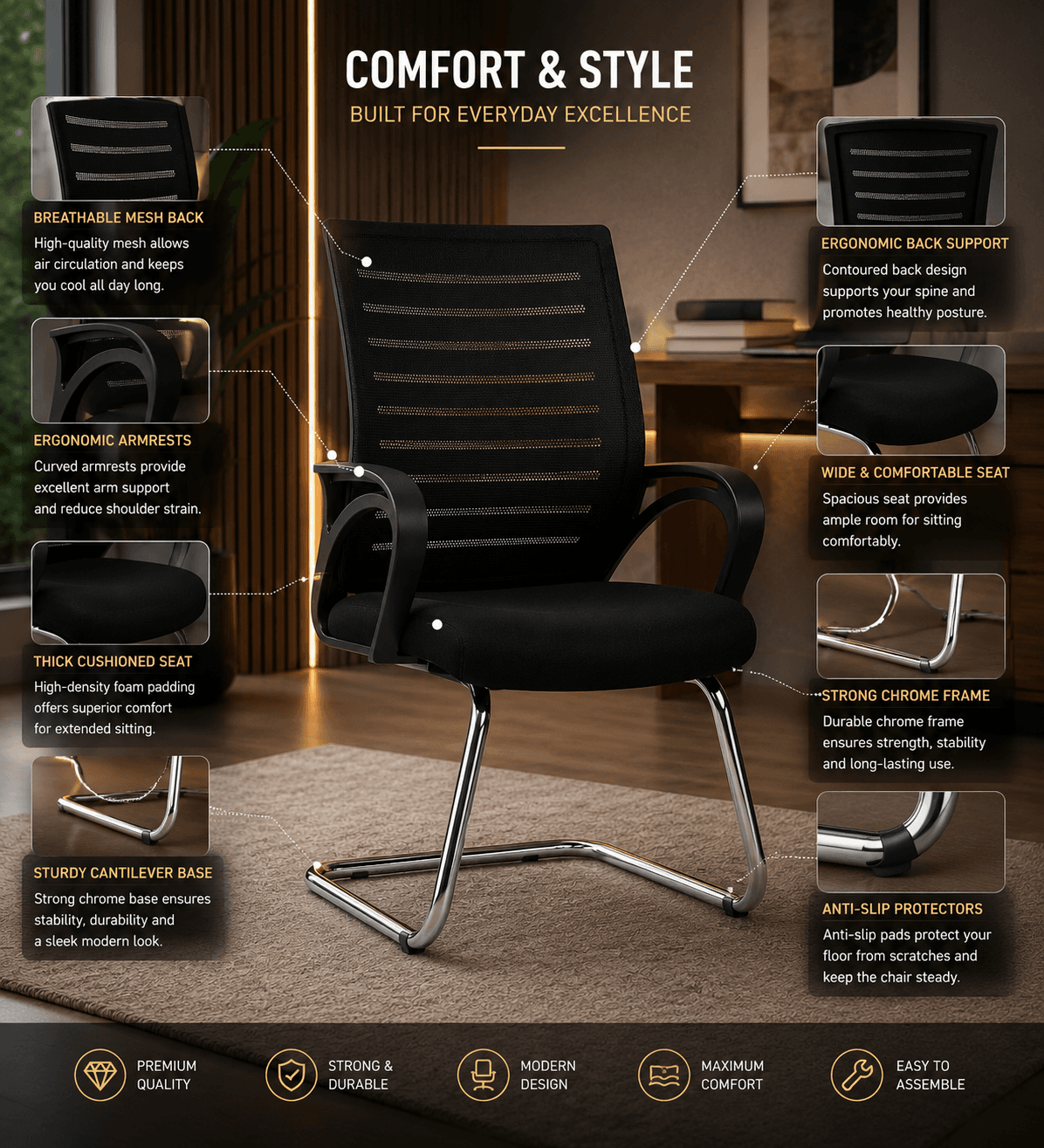 Visitor Mesh Chair - View 2